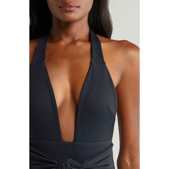 Montce Women's Tropez Tie Waist Halter One Piece Swimsuit SW032 Large NWOT - Picture 4 of 8